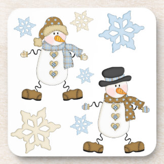 Snowman and Snowflake Holiday Coaster