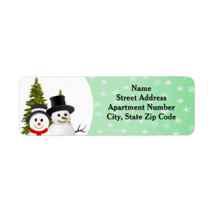 Snowman and Snowflake Holiday Season Address Label