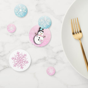 Snowman and Snowflakes Christmas Holidays Confetti