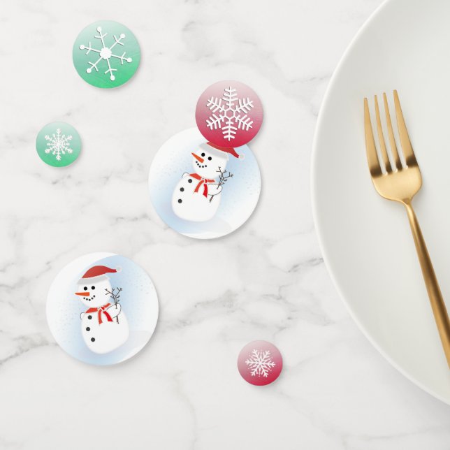 Snowman and Snowflakes Christmas Holidays Confetti (Group)