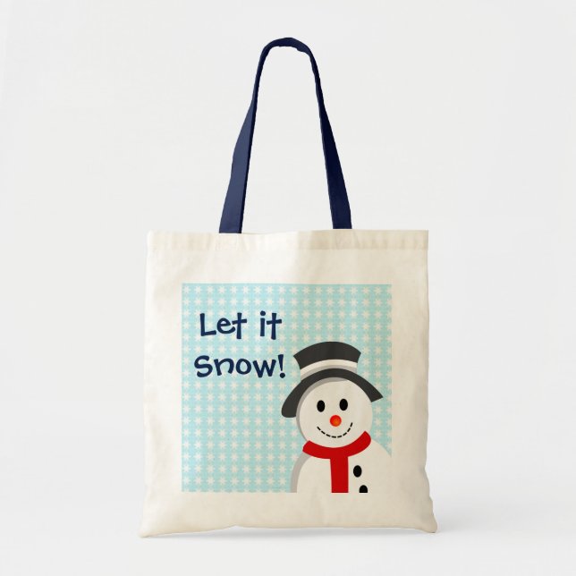 Snowman and Snowflakes Tote Bag (Front)