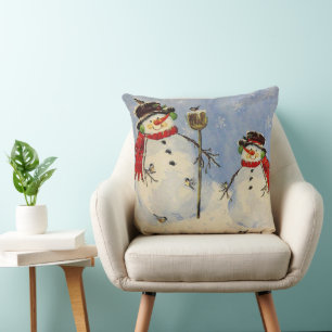 Snowman and Son Cushion