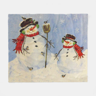 Snowman and Son Fleece Blanket
