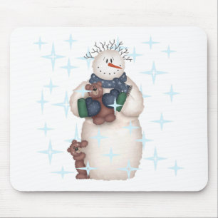 Snowman and Teddy Bears Tshirts and Gifts Mouse Mat