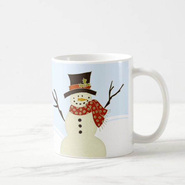 Snowman and Tree Christmas Mug (Right)