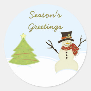 Snowman and Tree Christmas Stickers