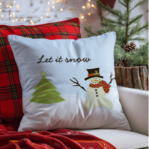 Snowman and Tree Cushion