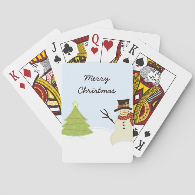 Snowman and Tree Playing Cards (Back)
