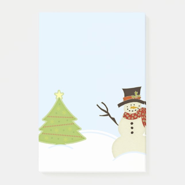Snowman and Tree Post-it Notes (Front)