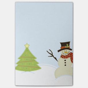 Snowman and Tree Post-it Notes