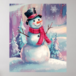 Snowman and Winter Vibes Poster
