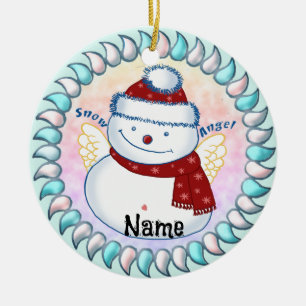 Snowman Angel  Ceramic Tree Decoration
