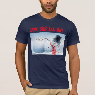 Snowman Arm Day blue t-shirt