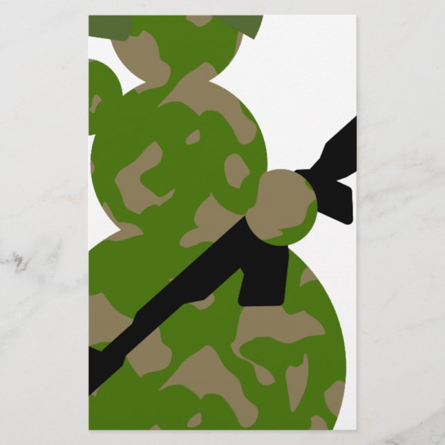 snowman army christmas stationery (Front)