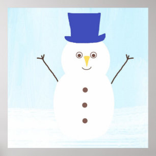 snowman art poster