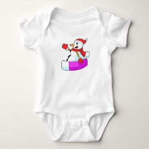 Snowman as Snowboarder with Sonowboard.PNG Baby Bodysuit