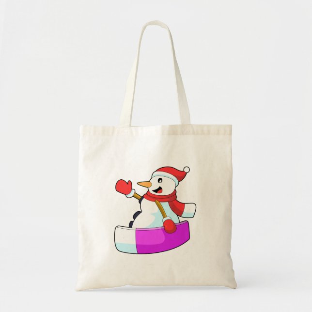 Snowman as Snowboarder with Sonowboard.PNG Tote Bag (Front)