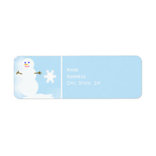 Snowman at Christmas on Blue