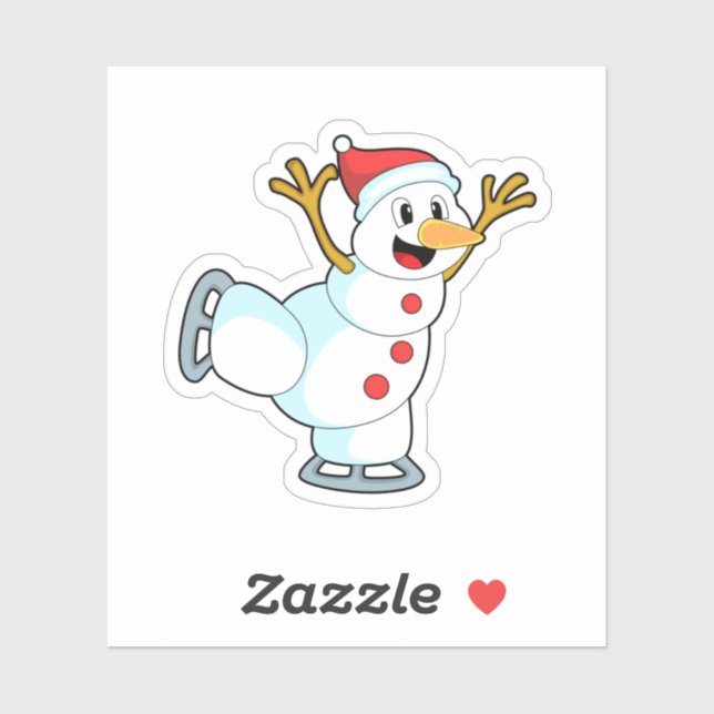 Snowman at Ice skating with Ice skates.PNG (Sheet)