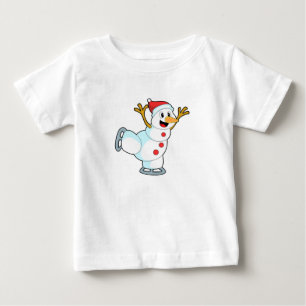 Snowman at Ice skating with Ice skates.PNG Baby T-Shirt