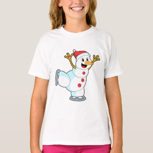 Snowman at Ice skating with Ice skates.PNG T-Shirt