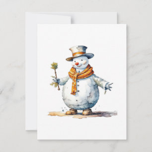  Snowman B - Watercolors Holiday Card