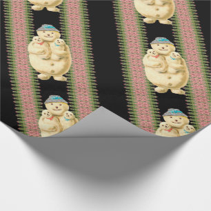 Snowman Babies Victorian Christmas Wrapping Paper