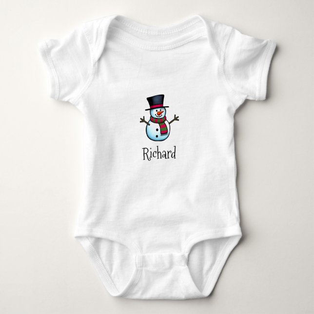 Snowman Baby Bodysuit (Front)