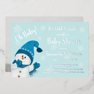 Snowman Baby It's Cold Outside Photo Baby Shower