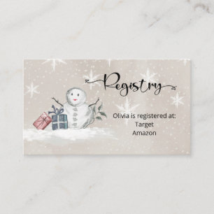 Snowman Baby Registry  Enclosure Card