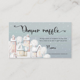 Snowman baby shower diaper raffle enclosure card