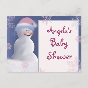 Snowman Baby Shower Invitation Postcard