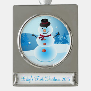 Snowman Baby's First Christmas Frame Ornament