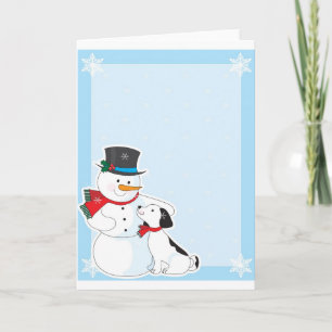 Snowman Background Holiday Card