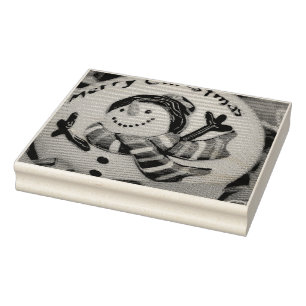 Snowman ball   rubber stamp