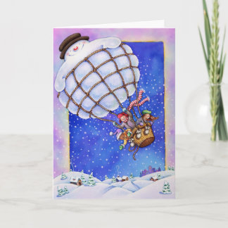 Snowman Balloon Holiday Card
