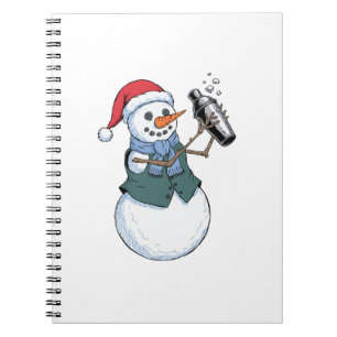 Snowman Bartender Christmas 2026 Holiday Cocktail Notebook