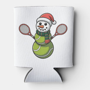 Snowman Baseball Christmas Santa Baseball Sport Can Cooler
