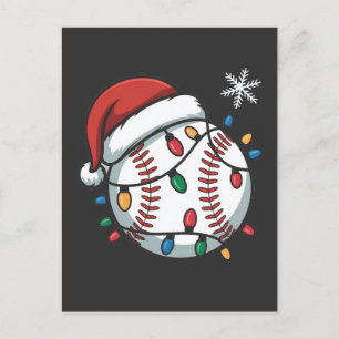 Snowman Baseball Christmas Santa Baseball Sport Invitation Postcard