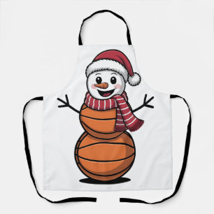 Snowman Basketball Christmas Sport Lovers  Apron