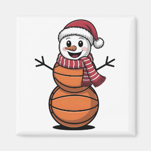 Snowman Basketball Christmas Sport Lovers Magnet