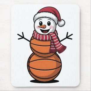 Snowman Basketball Christmas Sport Lovers Mouse Mat