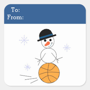 Snowman Basketball Gift Tag
