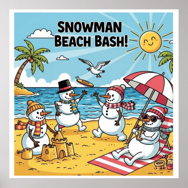 Snowman Beach Bash Poster (Front)