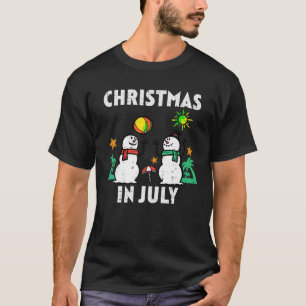Snowman Beach Christmas In July Xmas Summer Men Wo T-Shirt