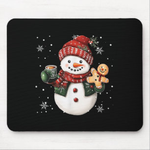 Snowman Beanie Coffee Latte Ginggerbread Merry Chr Mouse Mat