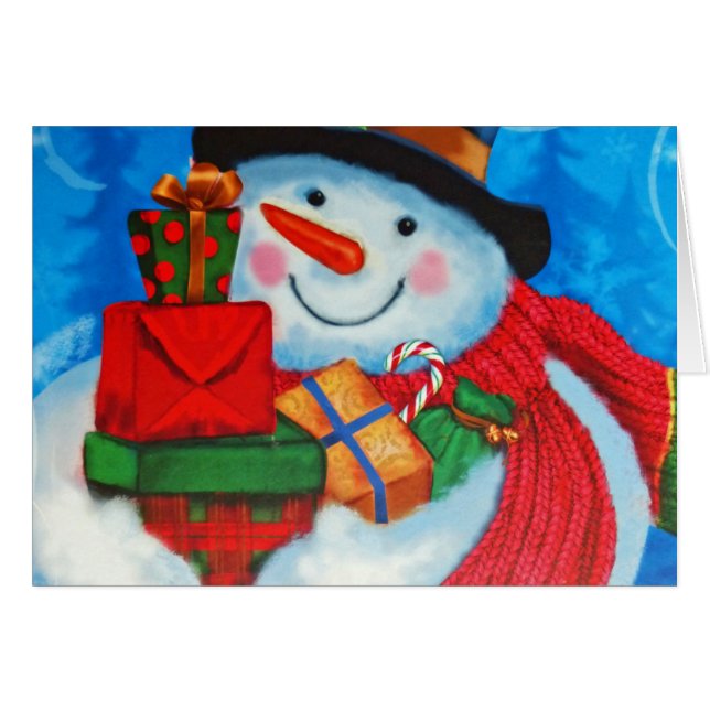 Snowman bearing Gifts (Front Horizontal)