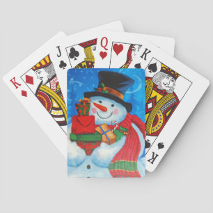 Snowman bearing Gifts Playing Cards