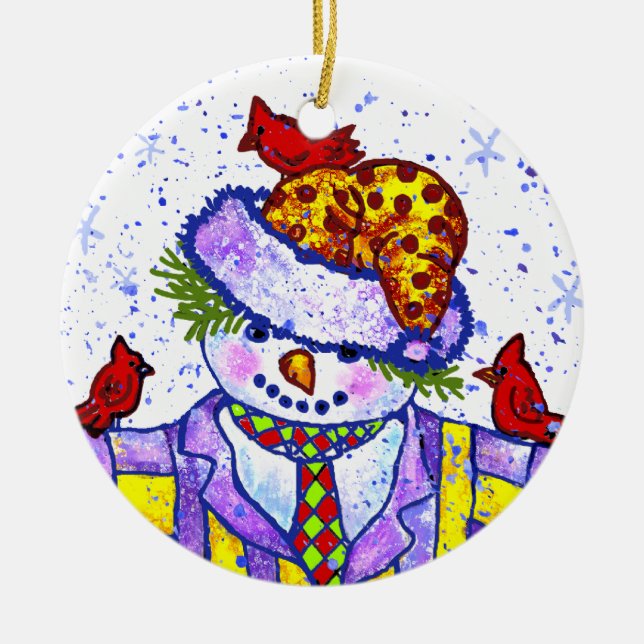 Snowman Birdies  ornament (Front)