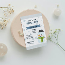 Snowman Birthday Invitation